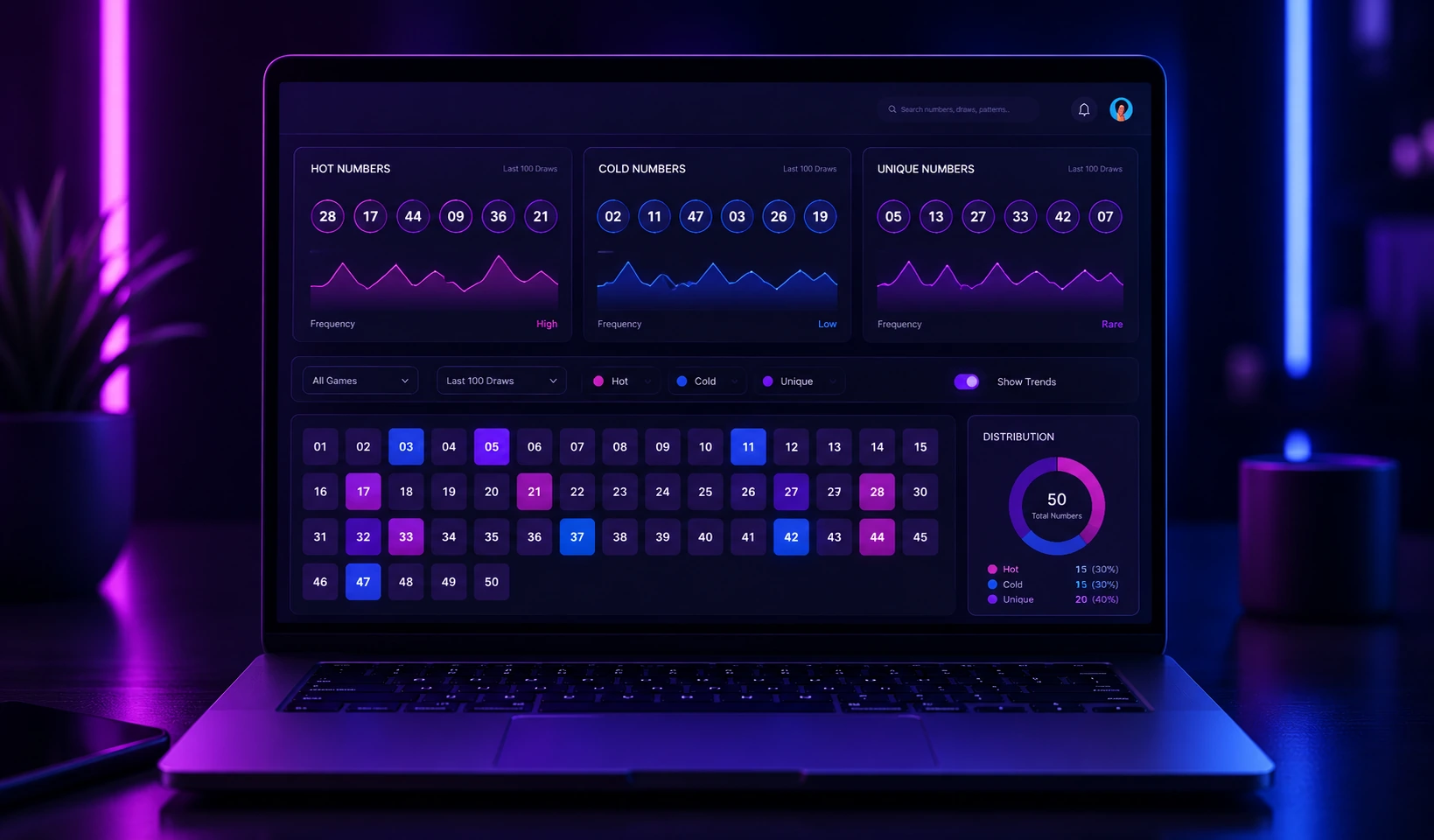 Lottery insights dashboard preview